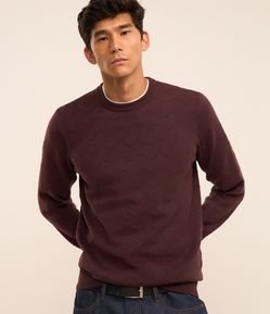 Suéter em Tricô com Textura Zig Zag