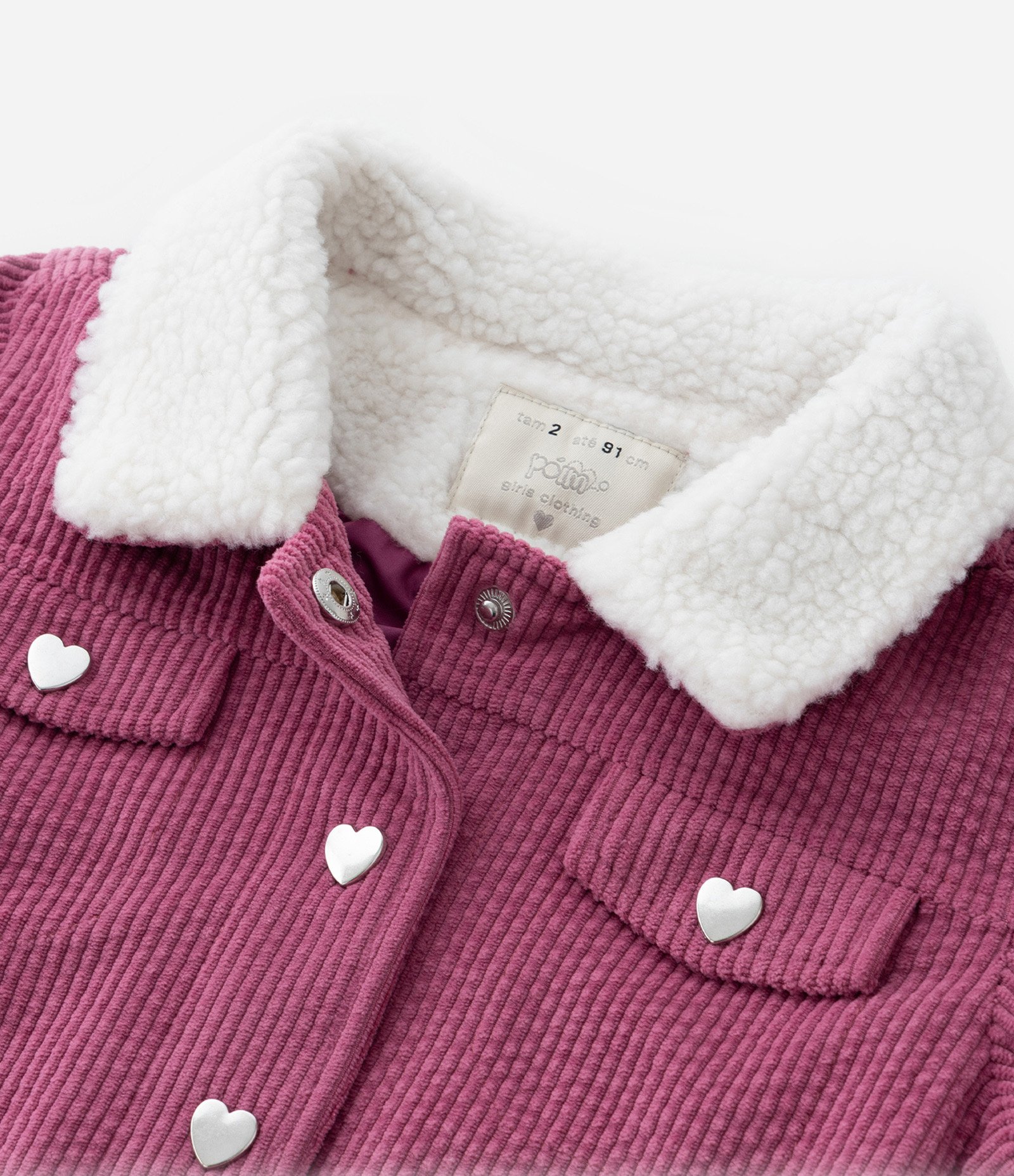 Jaqueta Infantil em Veludo com Gola com Pelinhos - Tam 1 a 5 Anos Roxo 7