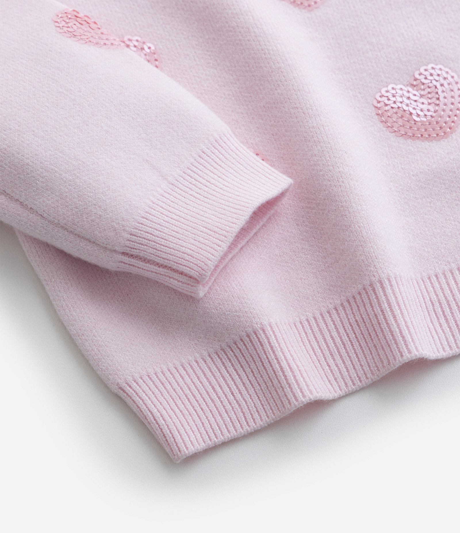 Suéter Infantil em Tricô com Bordado em Paetês - Tam 1 a 5 Anos Rosa 4