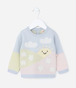 Suéter Infantil com Estampa Solzinho Feliz - Tam 0 a 18 meses