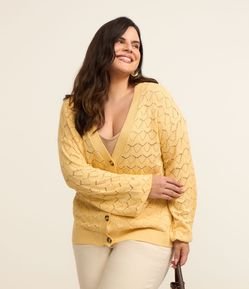 Cardigan Texturizado em Tricô Curve & Plus Size