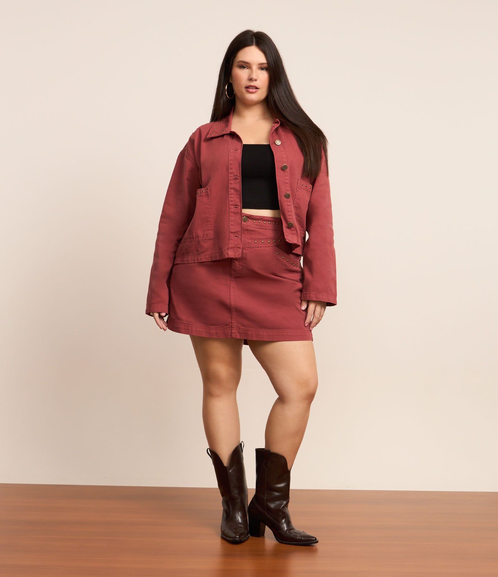 Blusa Cropped em Tricô Curve & Plus Size Preto 2