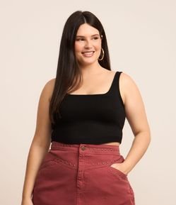 Blusa Cropped em Tricô Curve & Plus Size