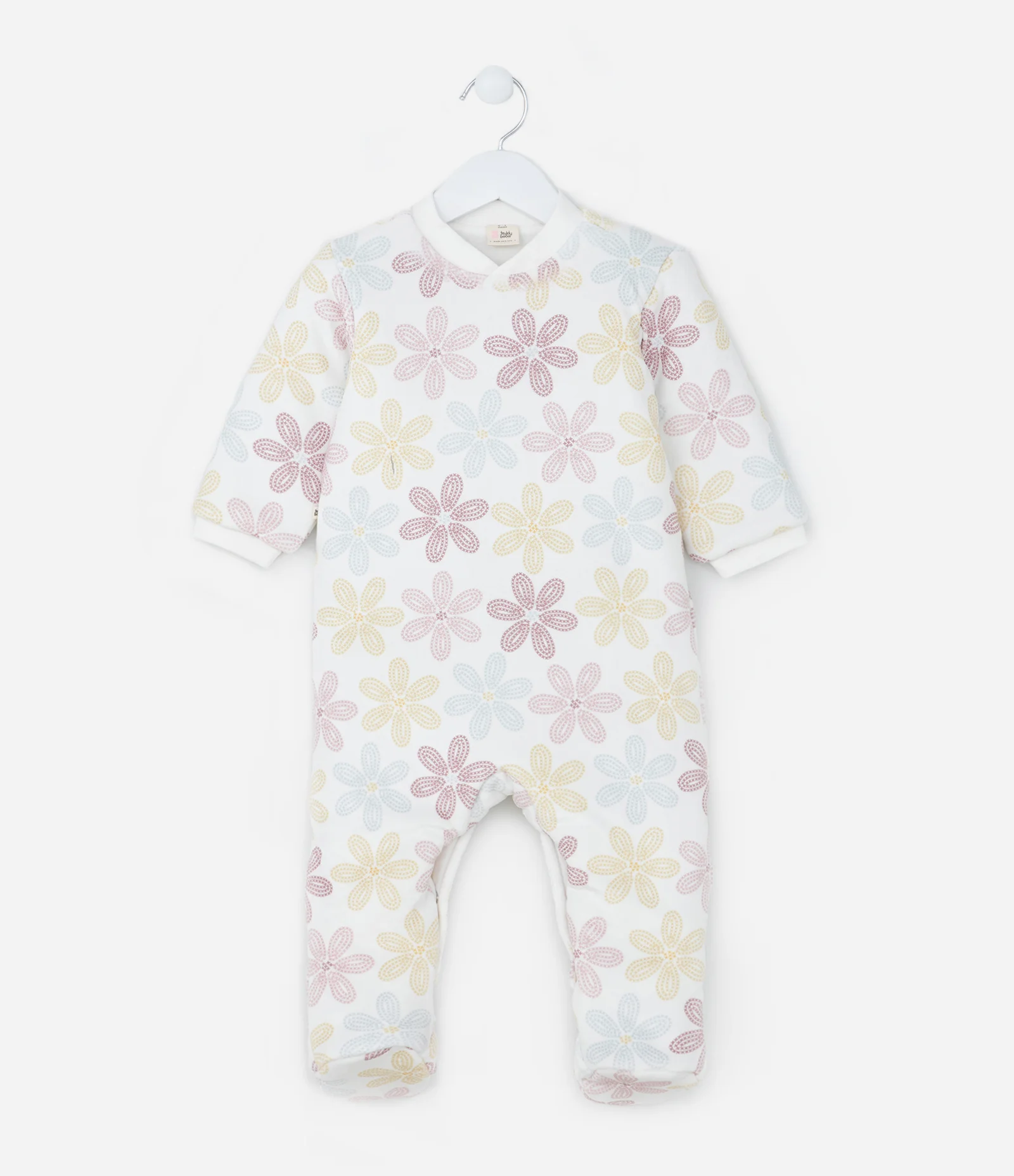 Macacão Infantil em Plush com Estampa Floral - Tam 0 a 18 meses Multicores 1