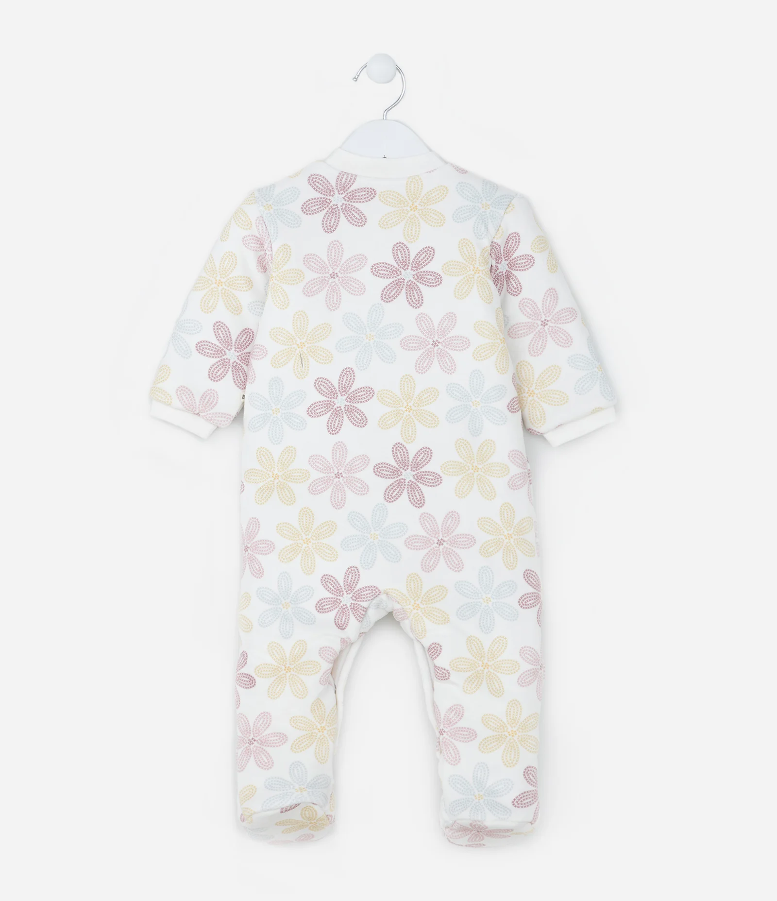 Macacão Infantil em Plush com Estampa Floral - Tam 0 a 18 meses Multicores 2