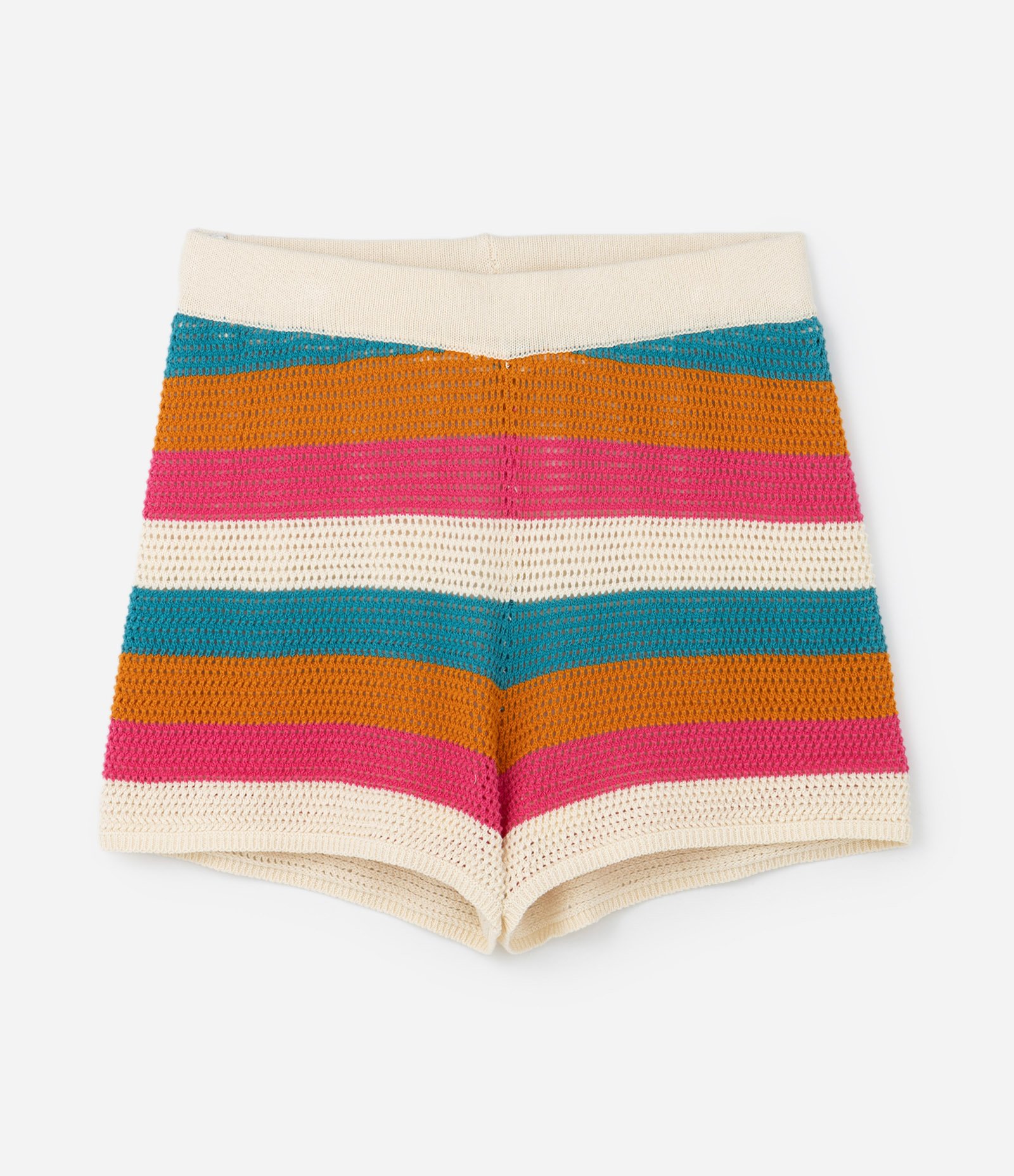 Short Efeito Crochê Listrado Curve & Plus Size 5