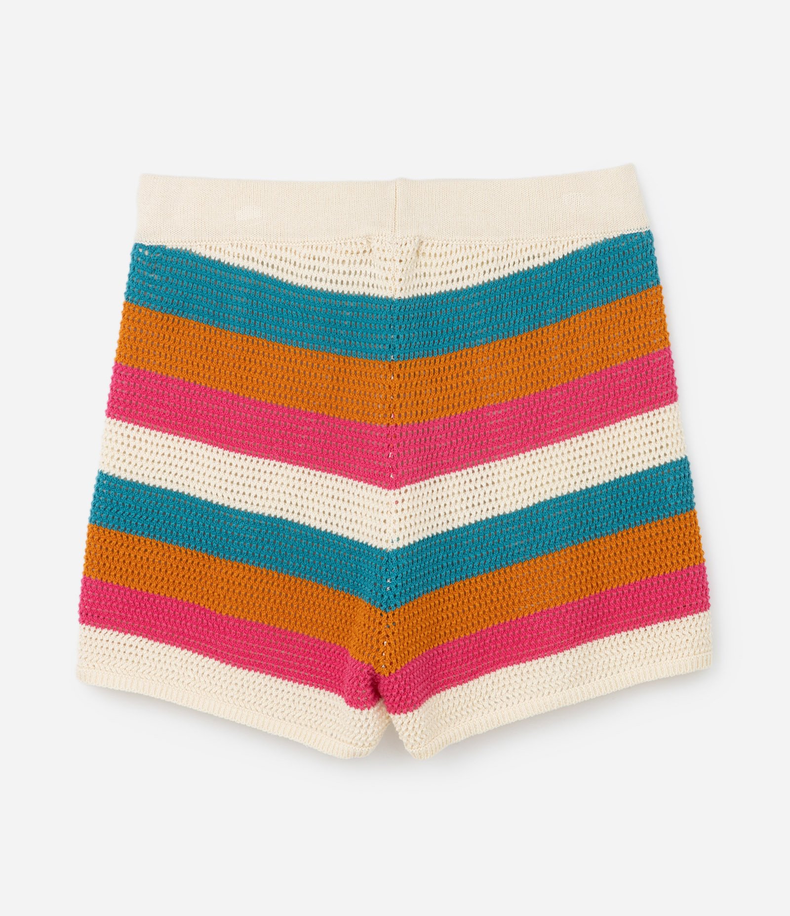 Short Efeito Crochê Listrado Curve & Plus Size 6