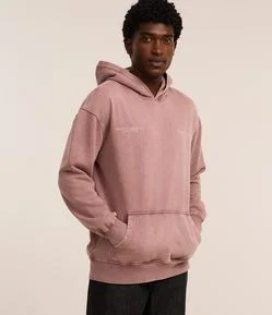 Casaco Relaxed em Moletom com Estampa Lettering