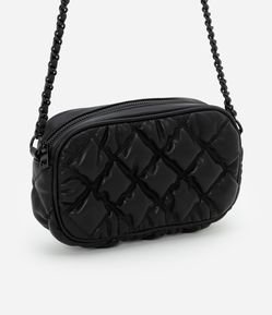 Bolsa Transversal Pequena em PU com Alça de Corrente