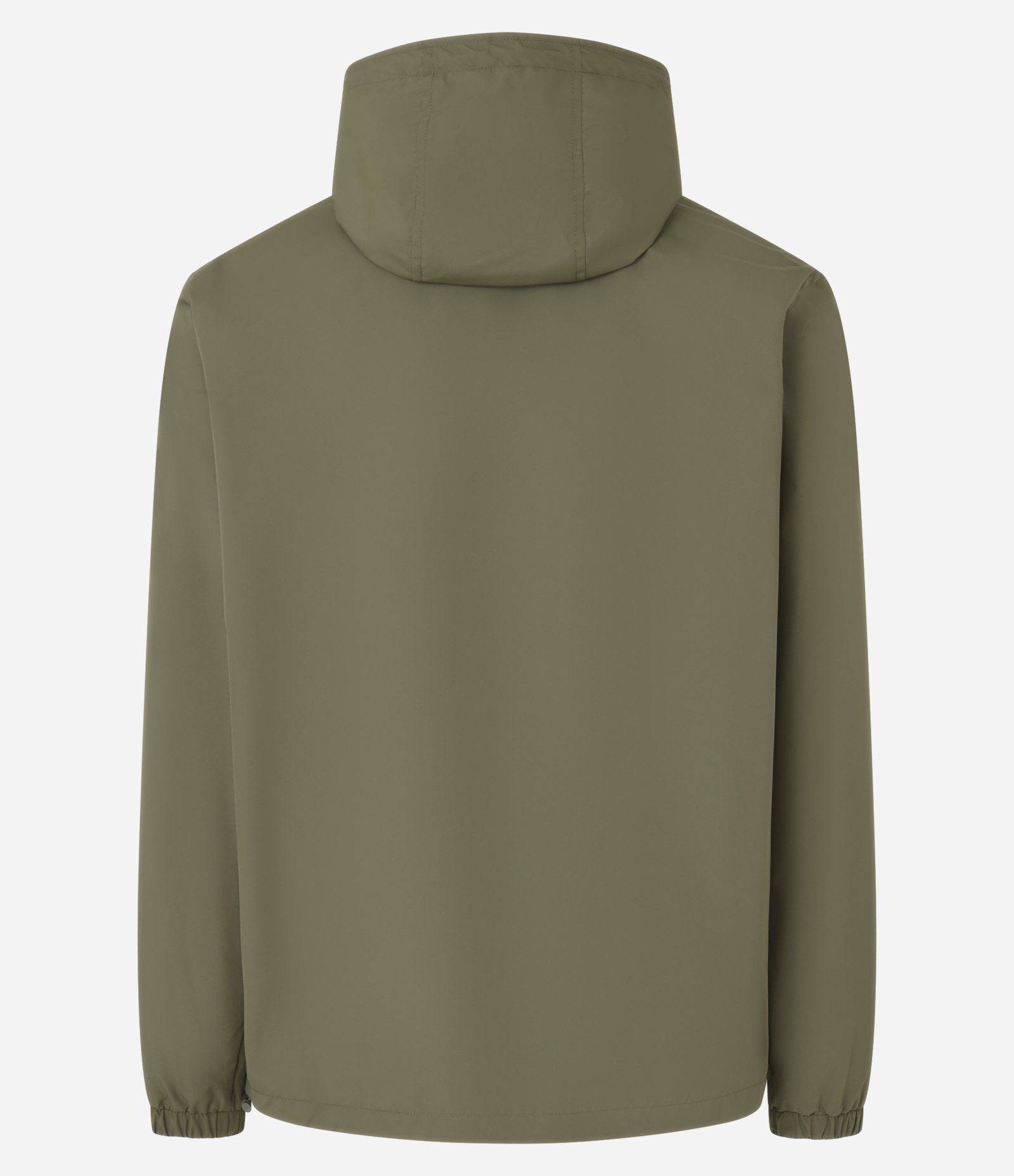 Jaqueta Quebra Vento com Capuz e Bolso de Zíper Fusionado Verde 7