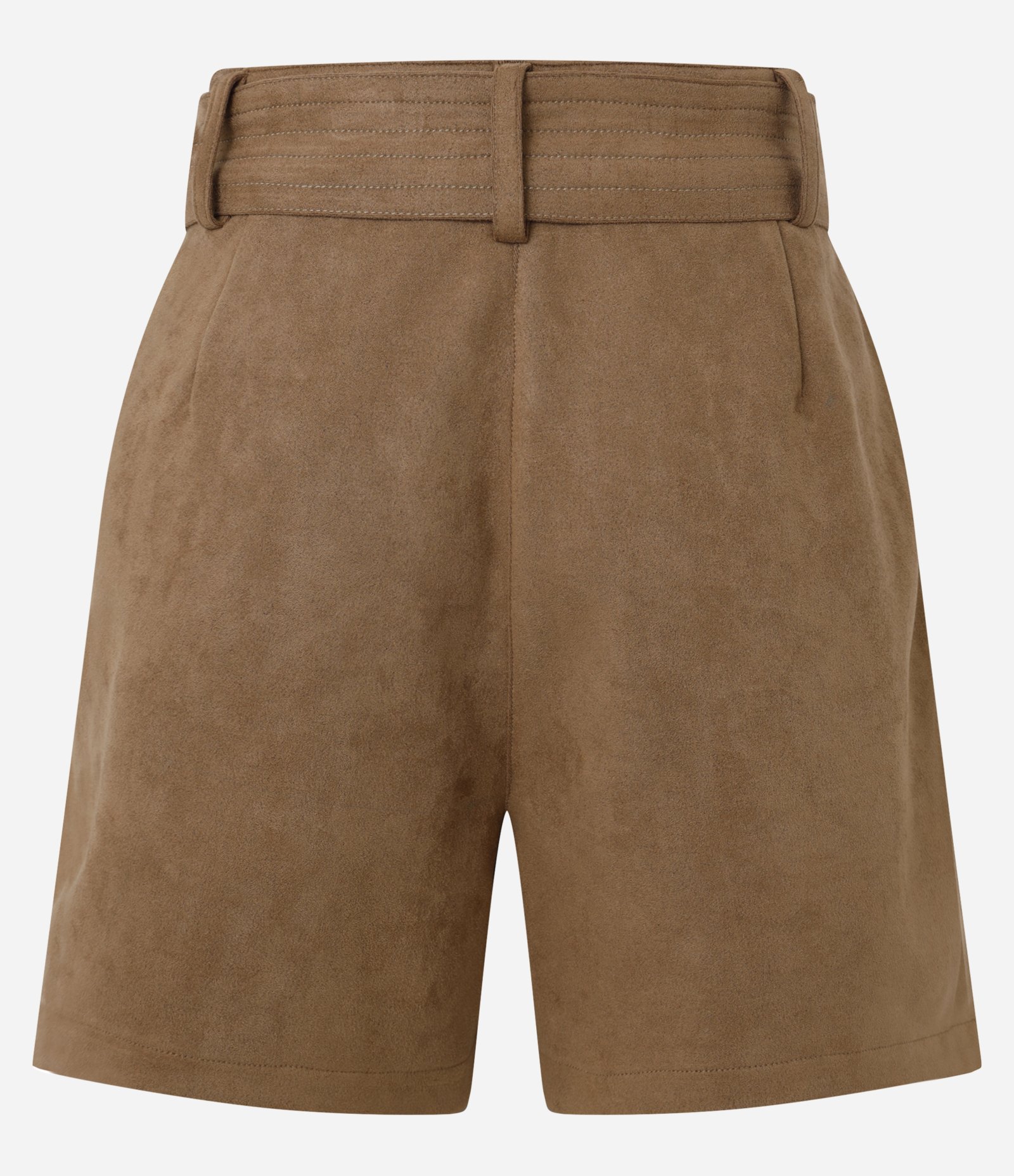 Short Clochard em Suedine com Cinto e Bolsos Aplicados Marrom 7