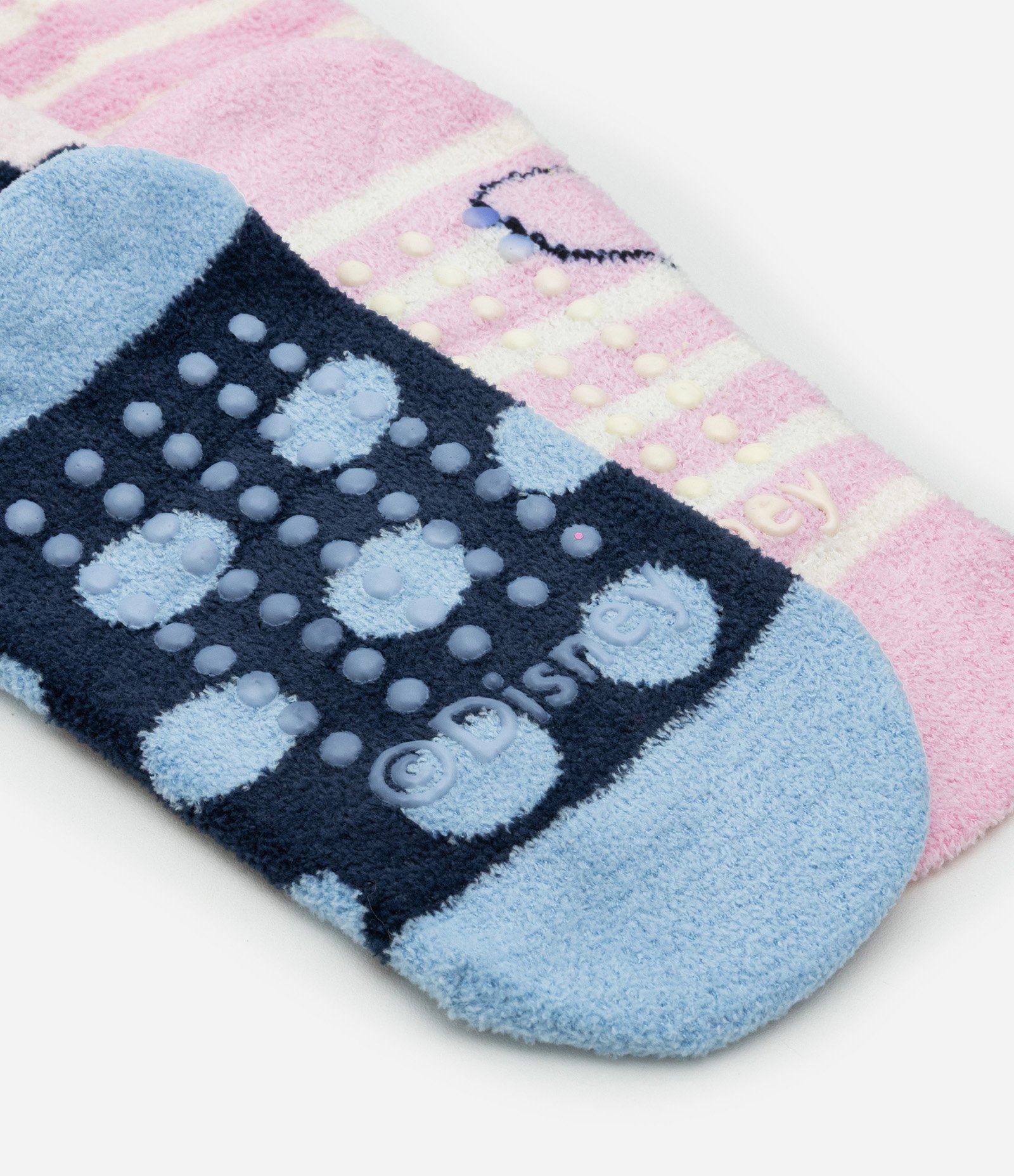 Kit 02 Meias Infantis em Chenille com Estampa do Stitch - Tam 19 a 34 Rosa/Azul 3