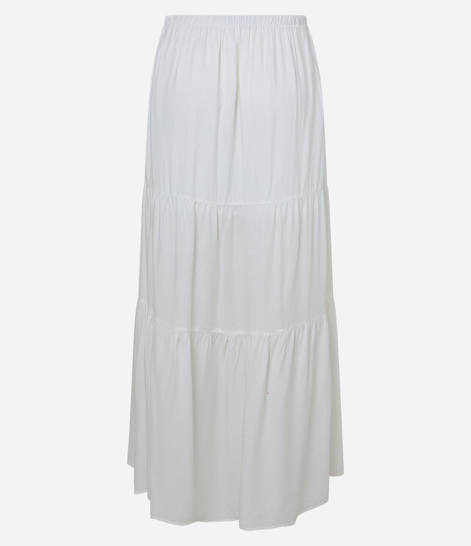 Saia Longa em Viscose com Amarração e Babados Branco 7