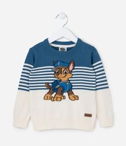 Suéter Infantil com Estampa Chase Patrulha Canina - Tam 1 a 6 Anos