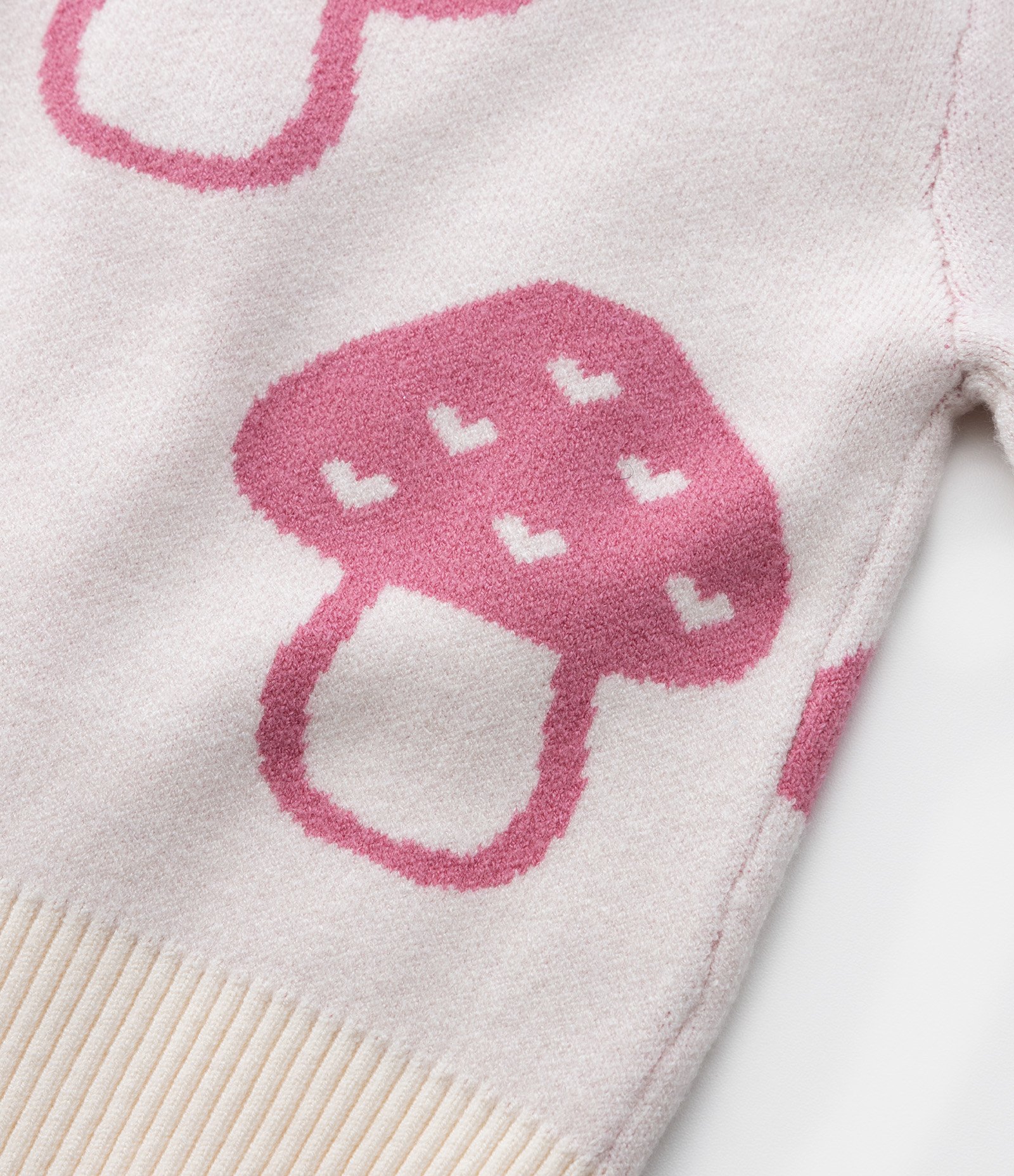 Cardigan Infantil com Estampa de Cogumelinhos - Tam 1 a 5 Anos Bege/Rosa 4