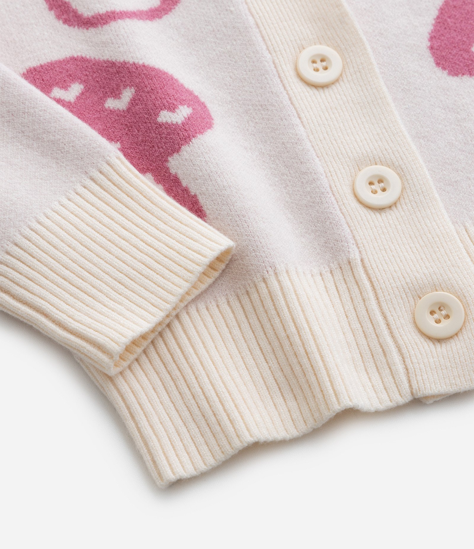 Cardigan Infantil com Estampa de Cogumelinhos - Tam 1 a 5 Anos Bege/Rosa 5