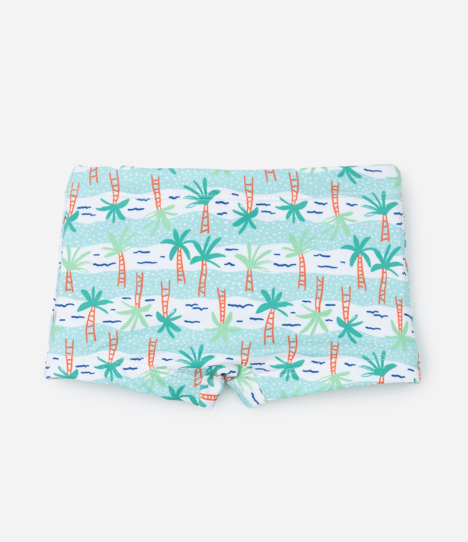Sunga Boxer Infantil com Microfibra com Estampa Coqueiros - Tam 2 a 4 Anos Verde 1