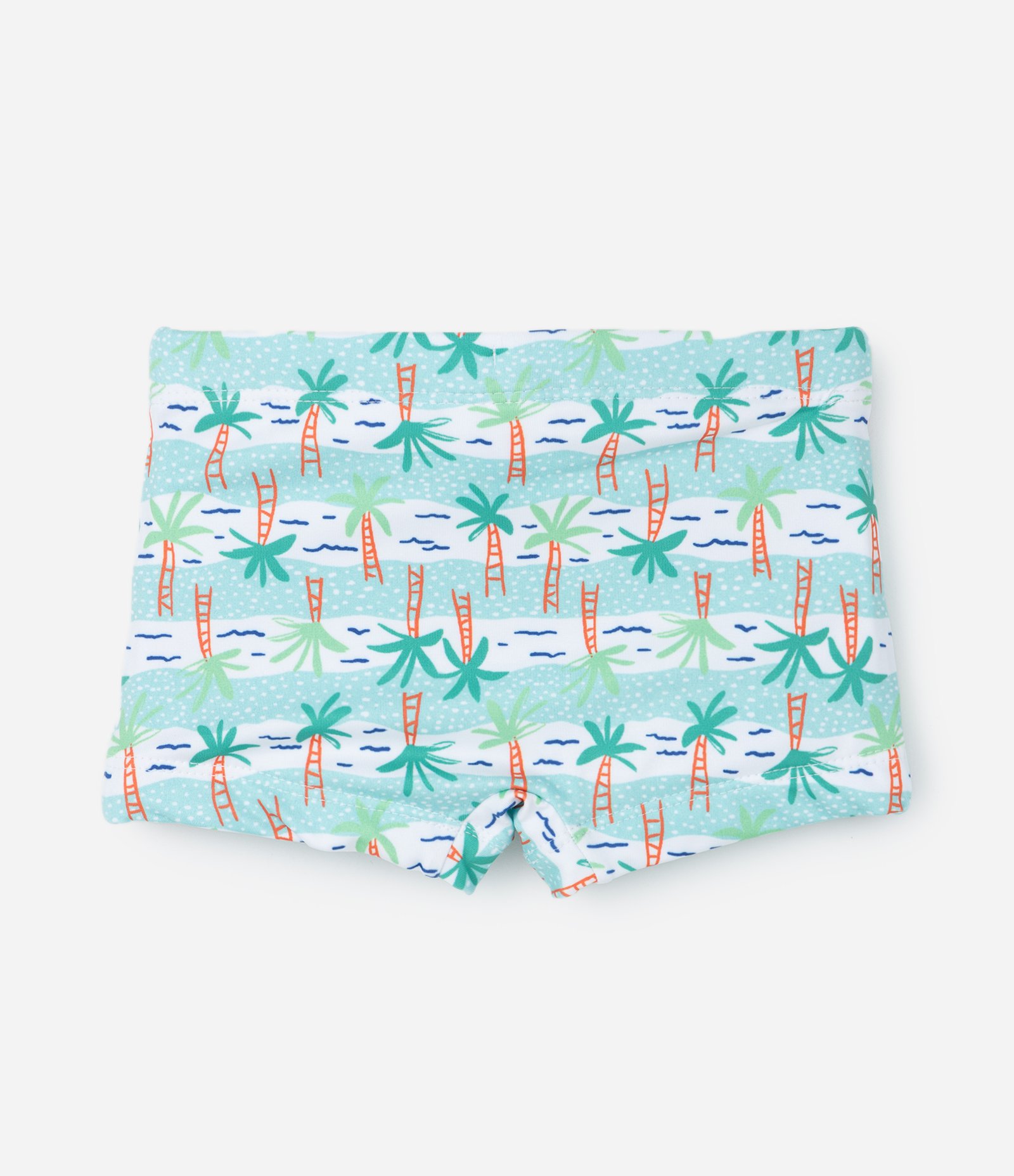 Sunga Boxer Infantil com Microfibra com Estampa Coqueiros - Tam 2 a 4 Anos Verde 2