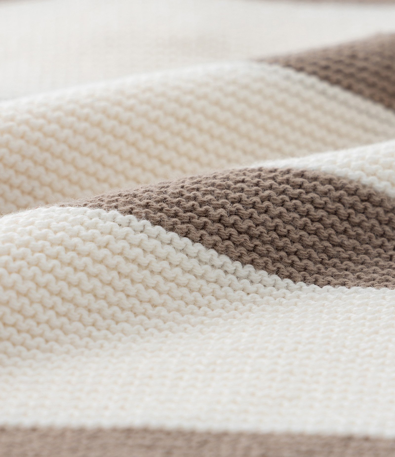 Suéter Infantil em Tricô Listras e Etiqueta na Barra - Tam 0 a 18 meses Bege 3