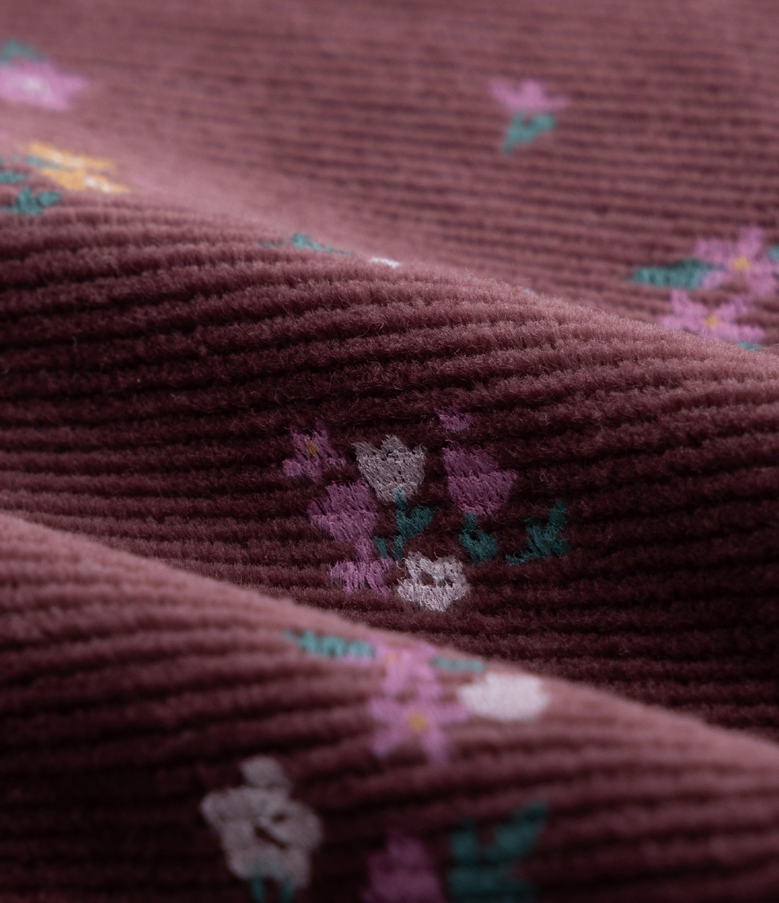 Vestido Infantil em Veludo com Estampa Floral - Tam 1 a 5 Anos Vermelho Escuro 4