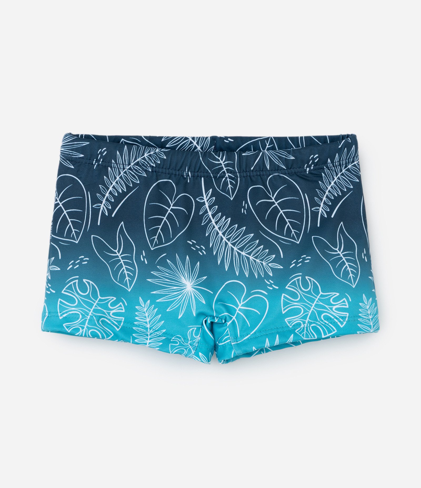 Sunga Infantil com Estampa Degradê Folhagens - Tam 5 a 14 Anos Azul 1