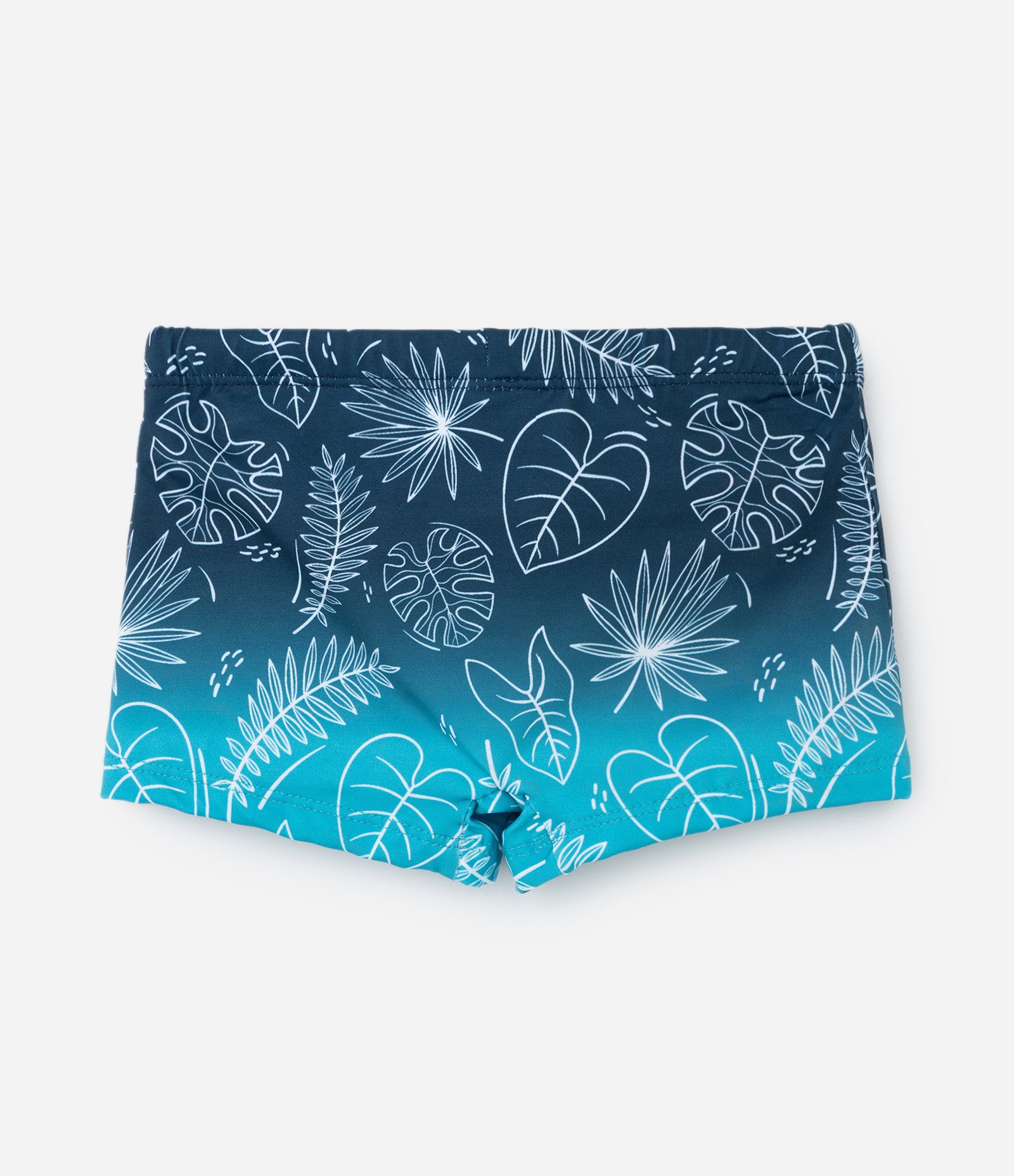 Sunga Infantil com Estampa Degradê Folhagens - Tam 5 a 14 Anos Azul 2