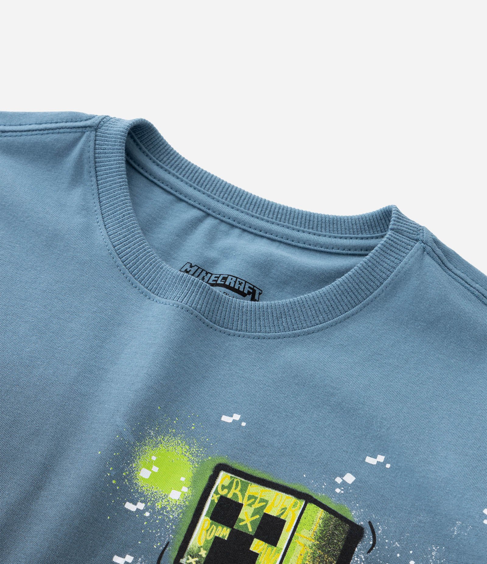Camiseta Infantil com Estampa Degrade Minecraft - Tam 5 a 14 Anos Azul 5