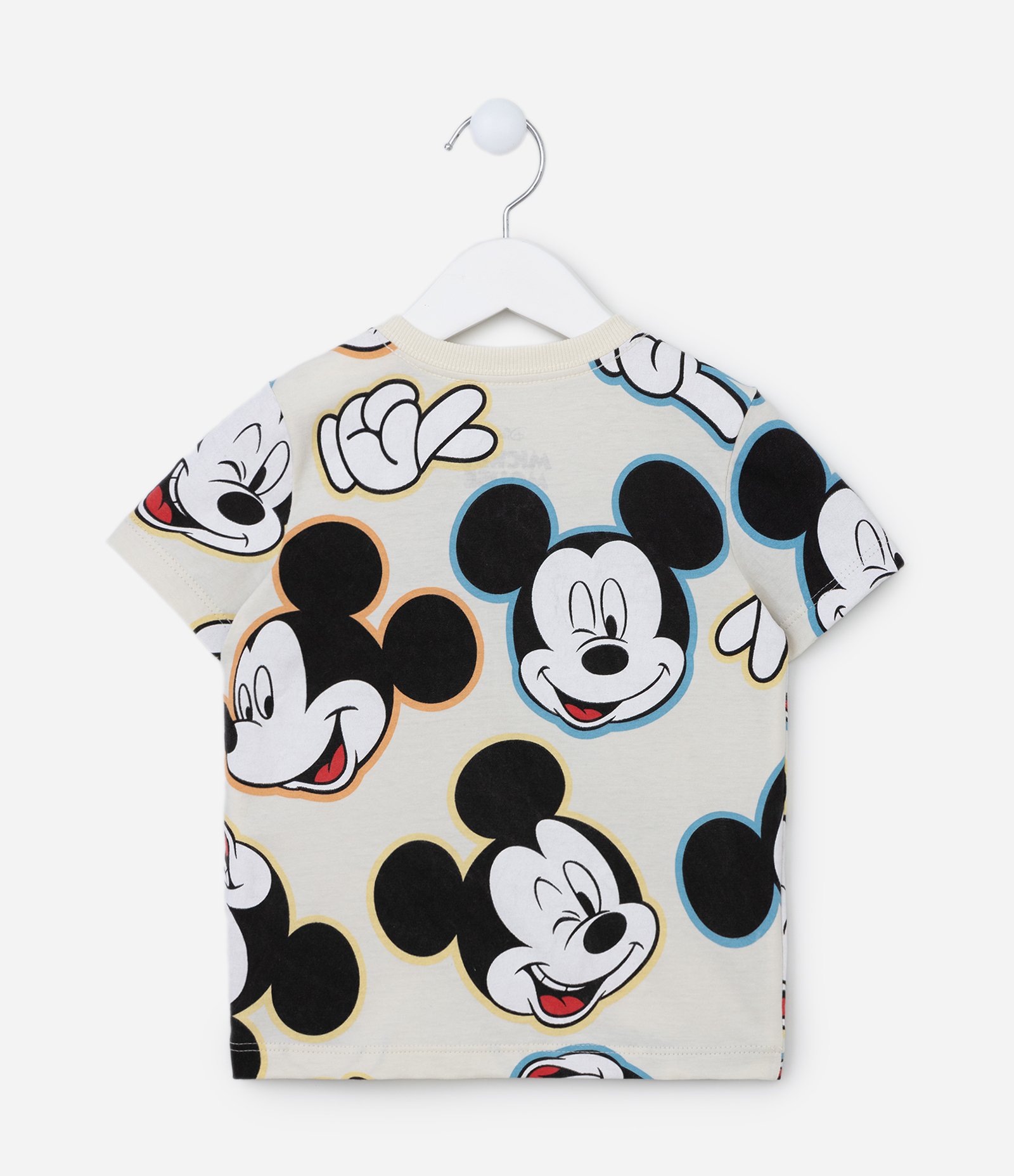 Camiseta Infantil com Estampa do Mickey - Tam 1 a 5 Anos Bege/Preto 2