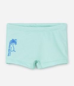 Sunga Boxer Infantil com Estampa Coqueiro - Tam 5 a  14 Anos
