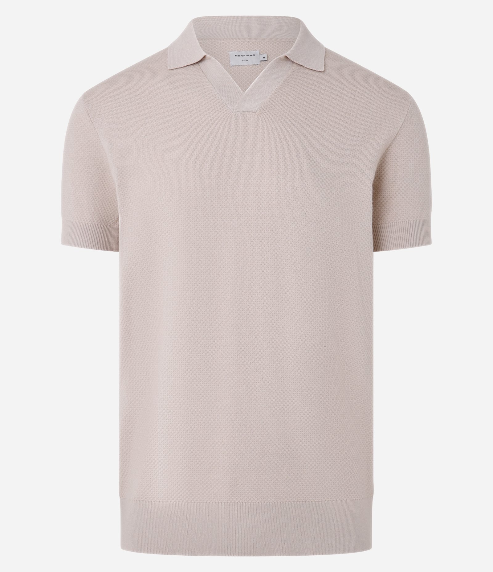 Camiseta Polo em Viscose com Gola V Bege 5