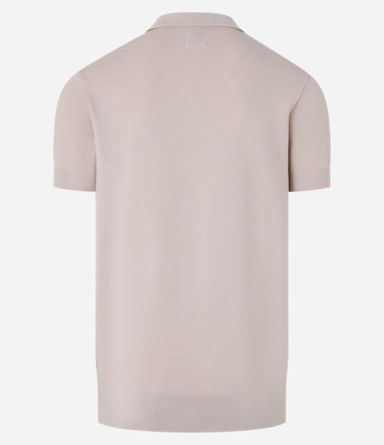 Camiseta Polo em Viscose com Gola V Bege 7