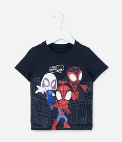 Camiseta Comfort Infantil com Estampa Spidey Brilha no Escuro - Tam 2 a 5 Anos