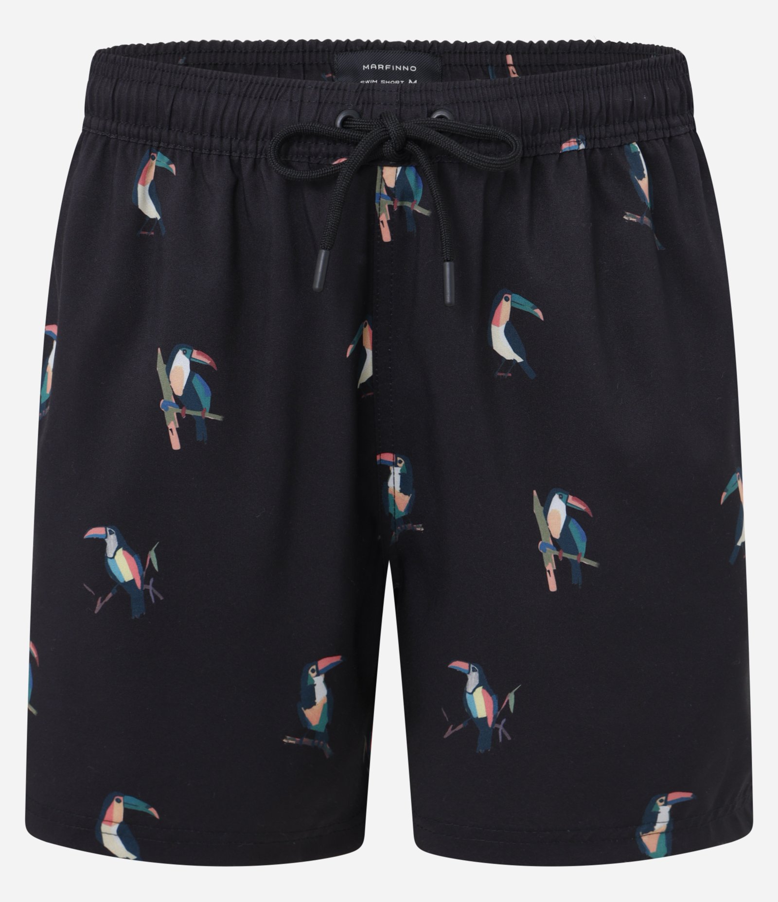 Bermuda em Microfibra com Estampa de Tucanos Preto 5