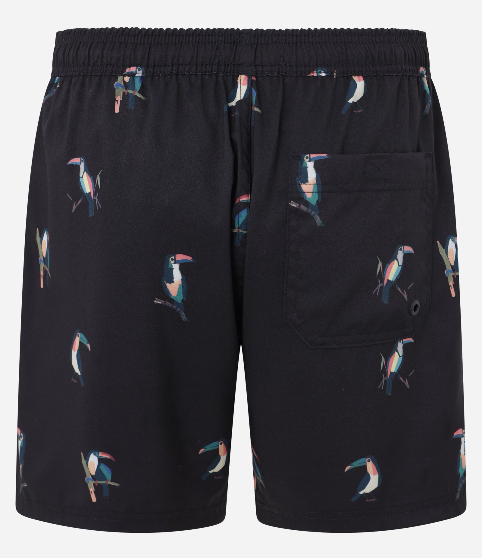 Bermuda em Microfibra com Estampa de Tucanos Preto 6