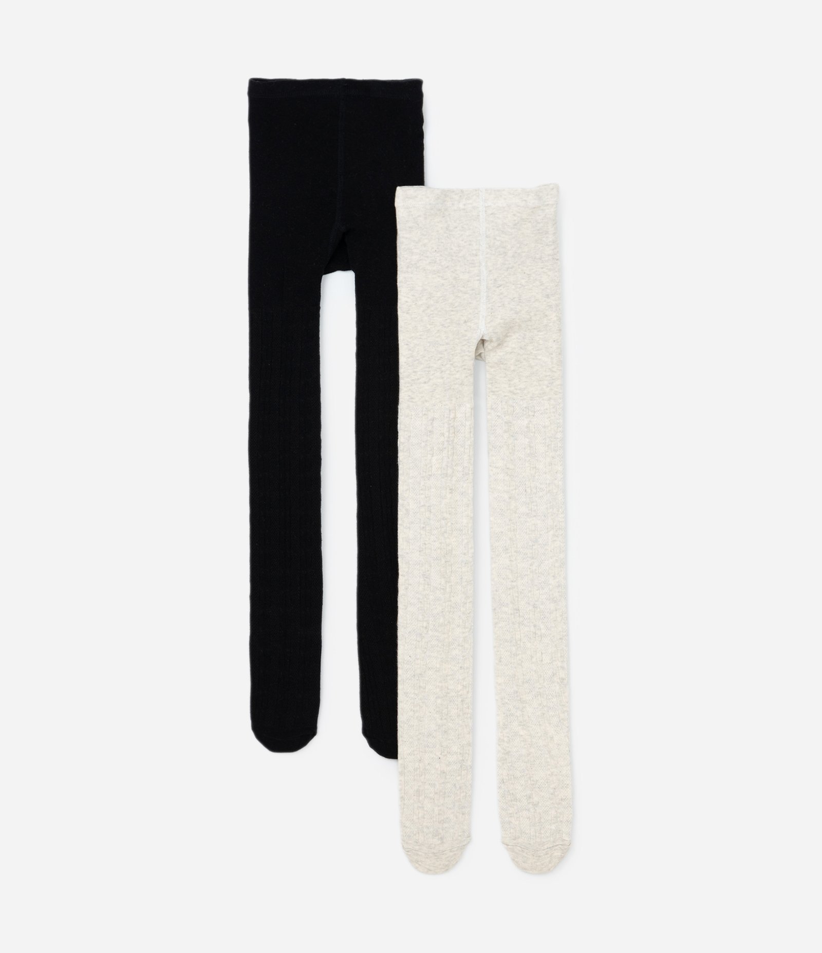 Kit 02 Meias Calças Infantis Texturizadas - Tam PP ao G Preto/Branco 1