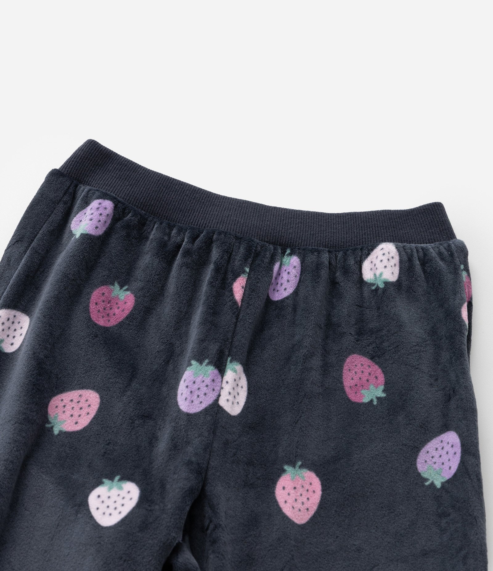 Conjunto Infantil em Plush com Estampa Morangos - Tam 1 a 5 Anos Cinza 5