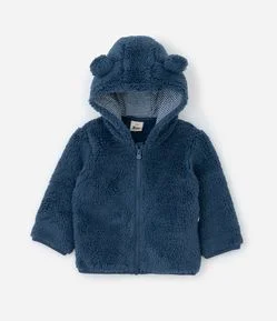 Jaqueta Infantil com Capuz e Orelhinhas - Tam 0 a 18 meses