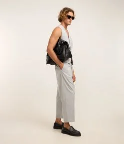 Calça Alfaiataria em Mix de Malhas