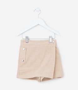 Short Saia Infantil em Veludo com Detalhe de Botões - Tam 5 a 14 Anos