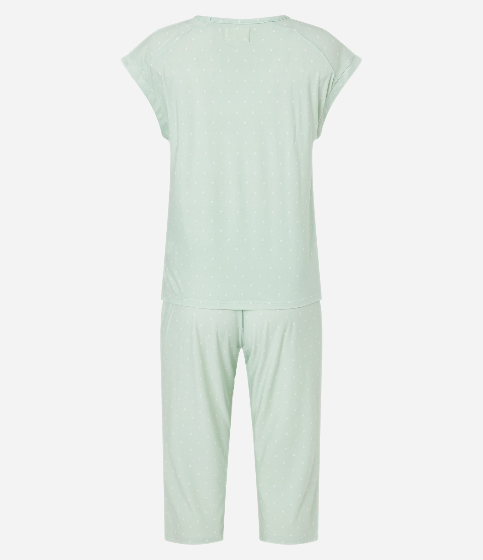 Pijama Capri com Toque Suave e Estampa de Gravataria Verde 6