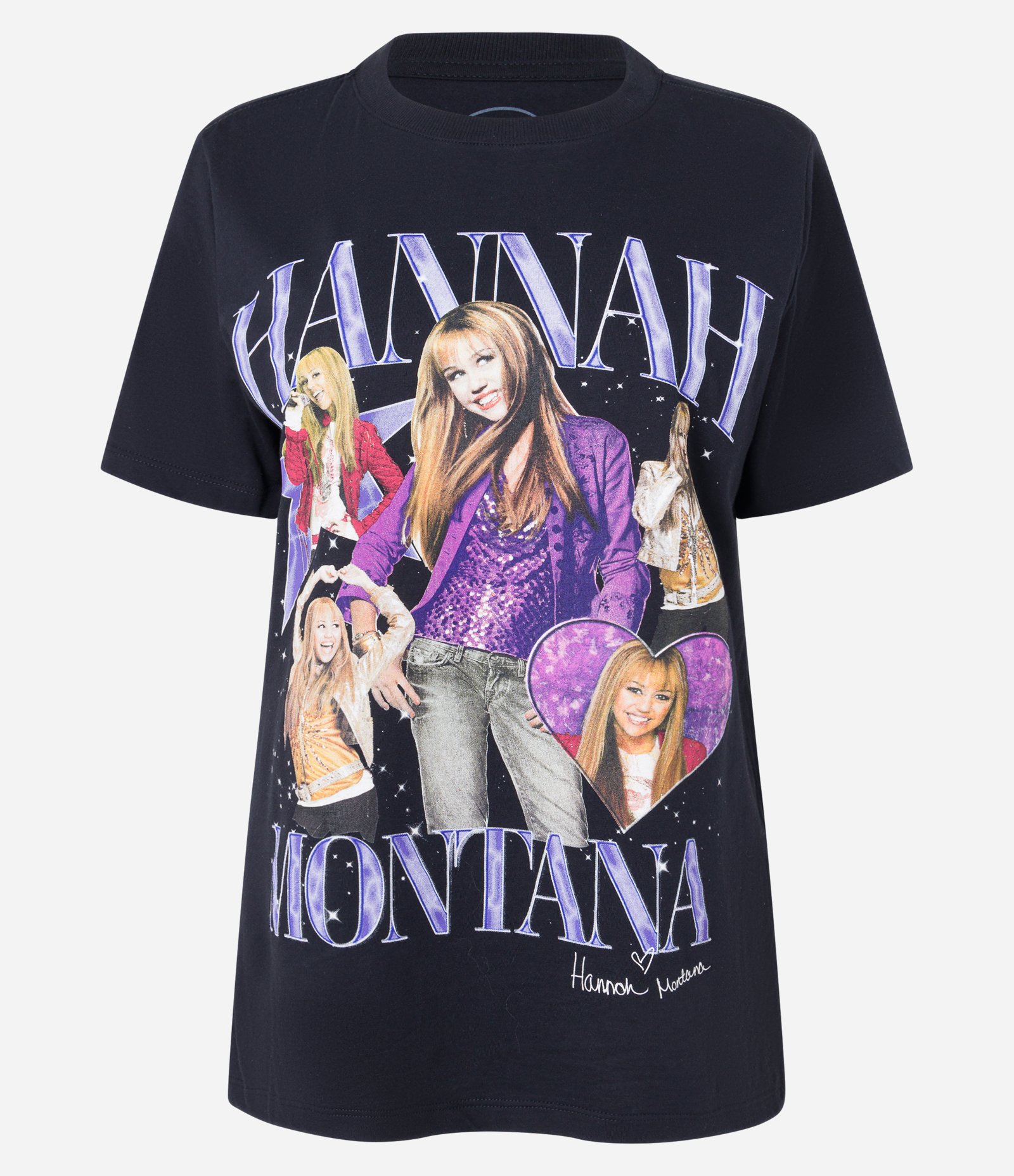 Camiseta em Algodão com Estampa Hannah Montana Preto 4