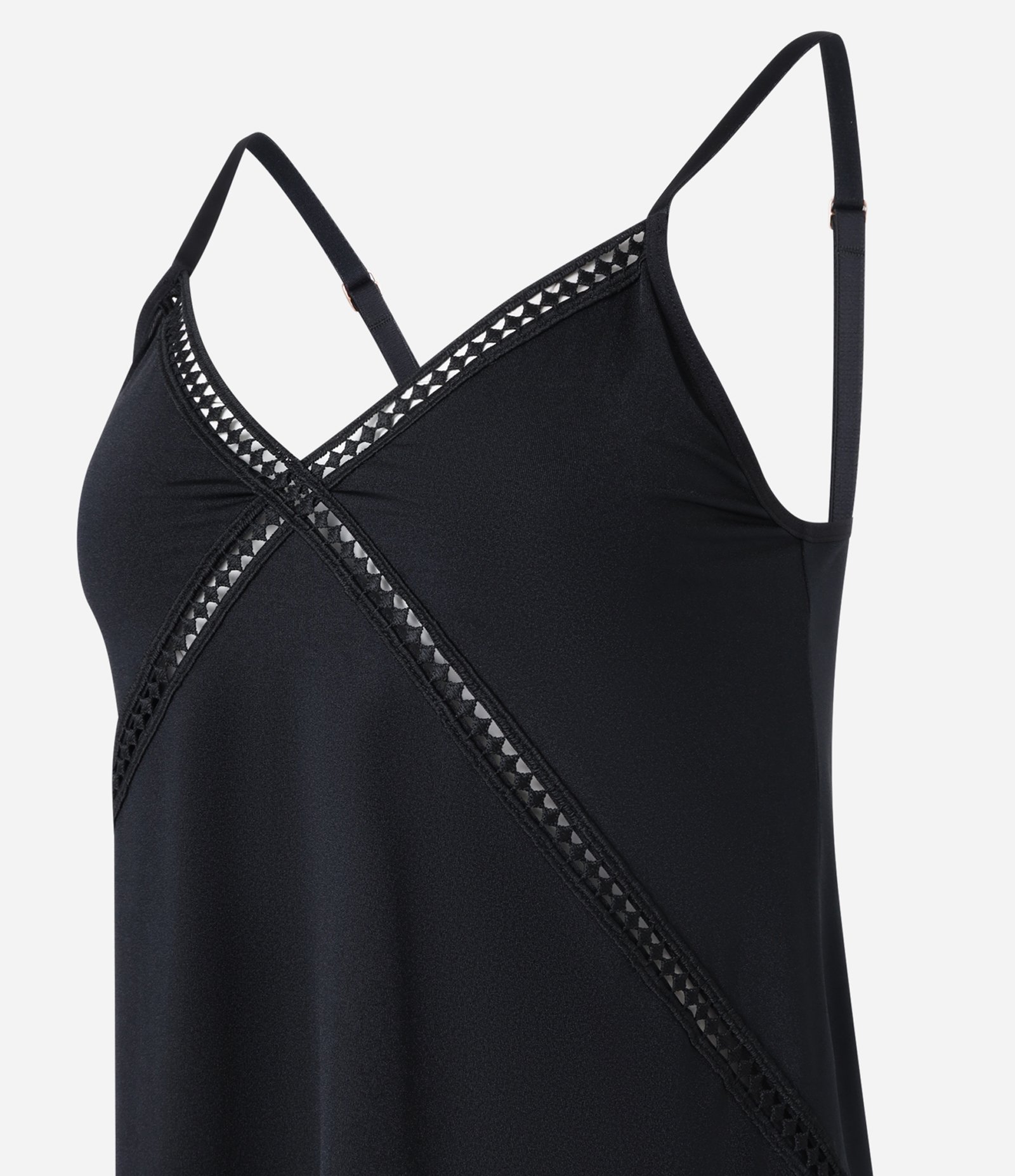 Camisola de Alcinha em Microfibra com Aviamento Preto 4