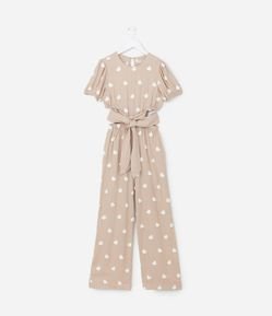 Macacão Infantil com Recortes e Amarração na Cintura - Tam 5 a 14 Anos