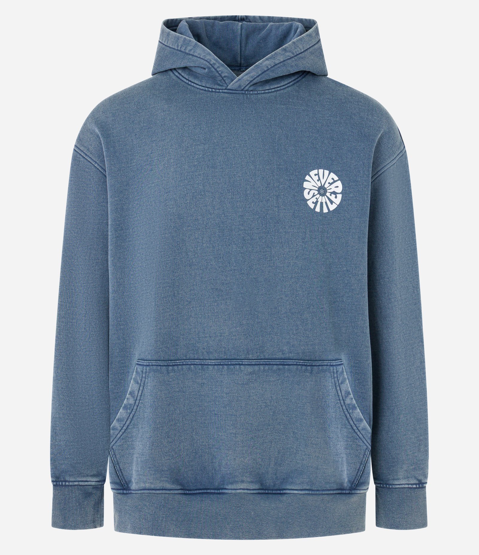 Casaco Relaxed em Moletom com Felpa com Capuz e Estampa Lettering Never Set