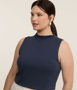 Blusa Regata em Viscose com Golinha Boba Curve & Plus Size