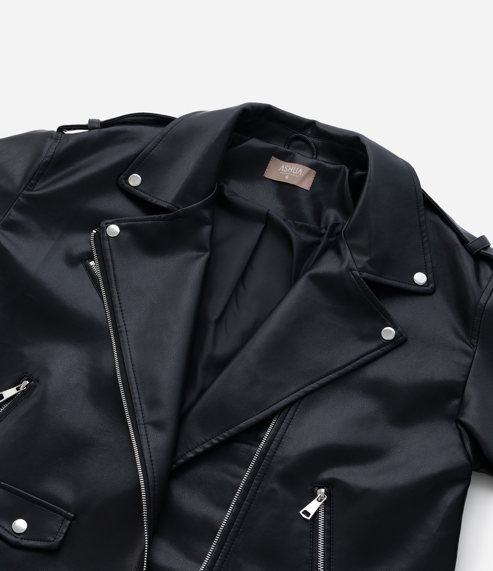 Jaqueta Oversized com Zíperes e Cinto Curve & Plus Size Preto 8