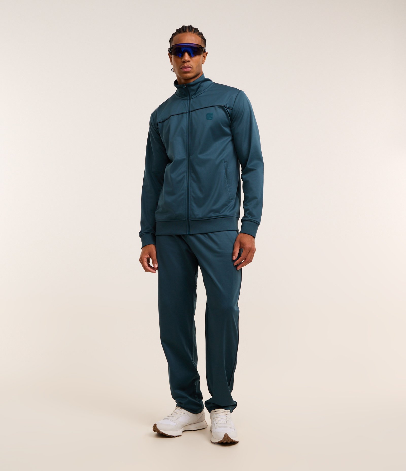 Calça Esportiva em Helanca com Cós Elástico Azul 1