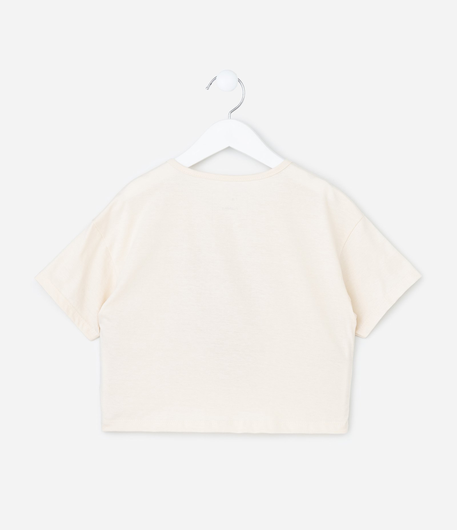 Camiseta Cropped com Estampa de Capivara - Tam 7 a 14 Anos Off White 2