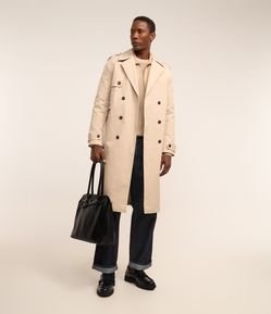Casaco Trench Coat Alongado com Cinto