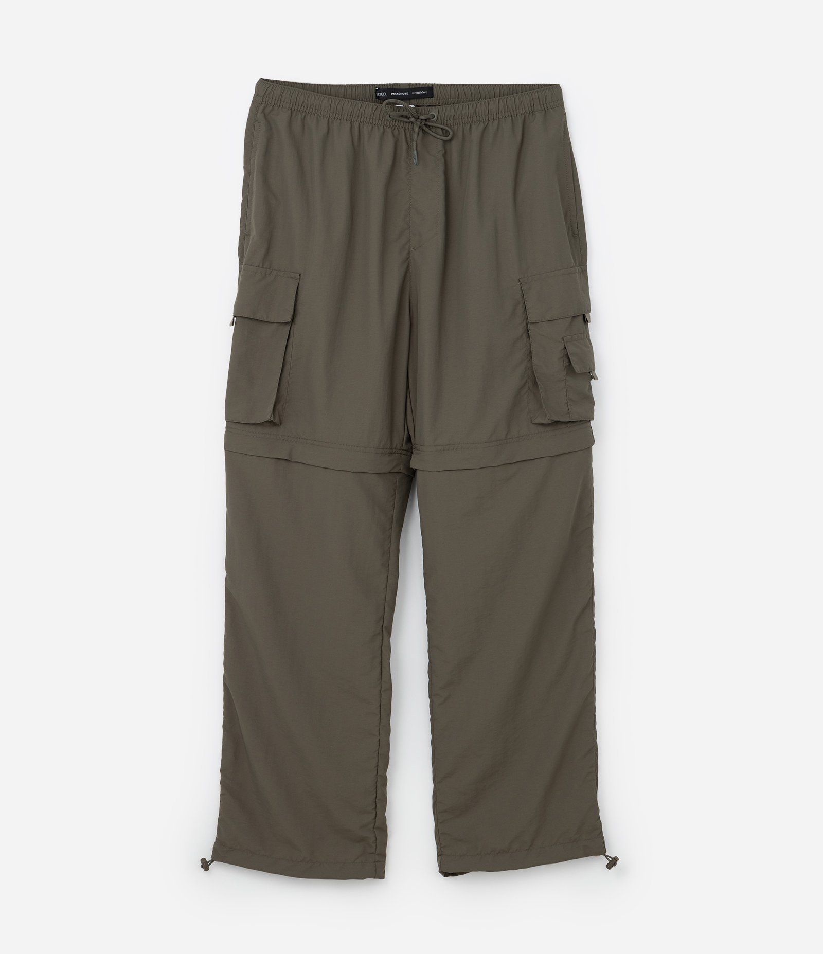 Calça Paper Touch Vira Bermuda com Puxador na Barra Verde Escuro 7